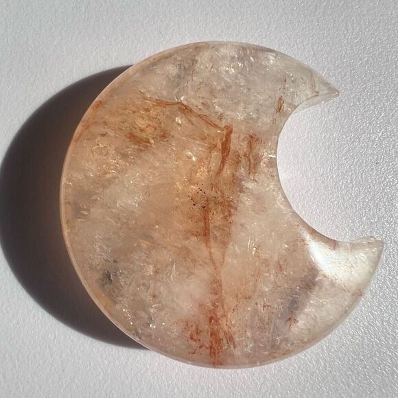 Fire Quartz‎ Crystal Crescent Moon (3) - Picture 6 of 11